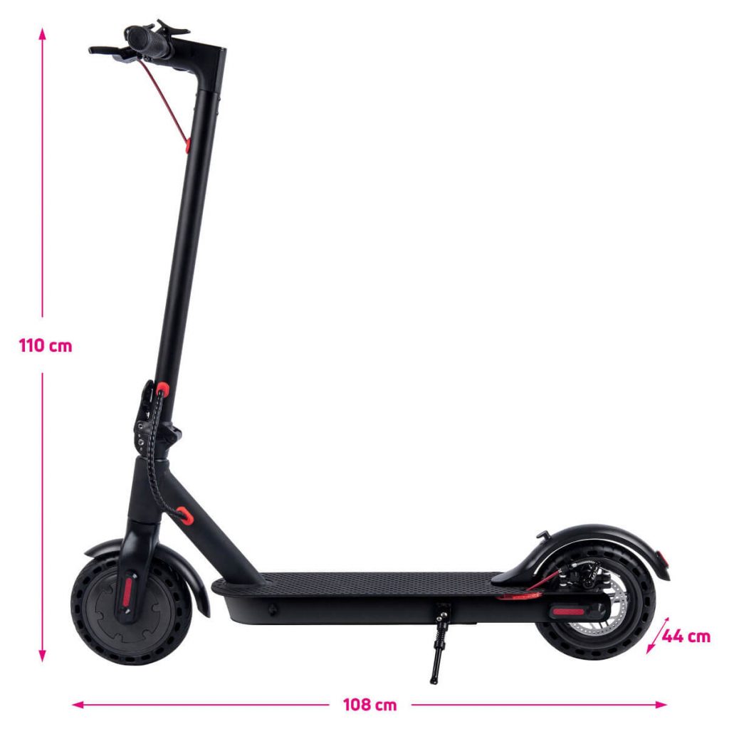 Rozměry rozložené elektrokoloběžky Scooter One 2020