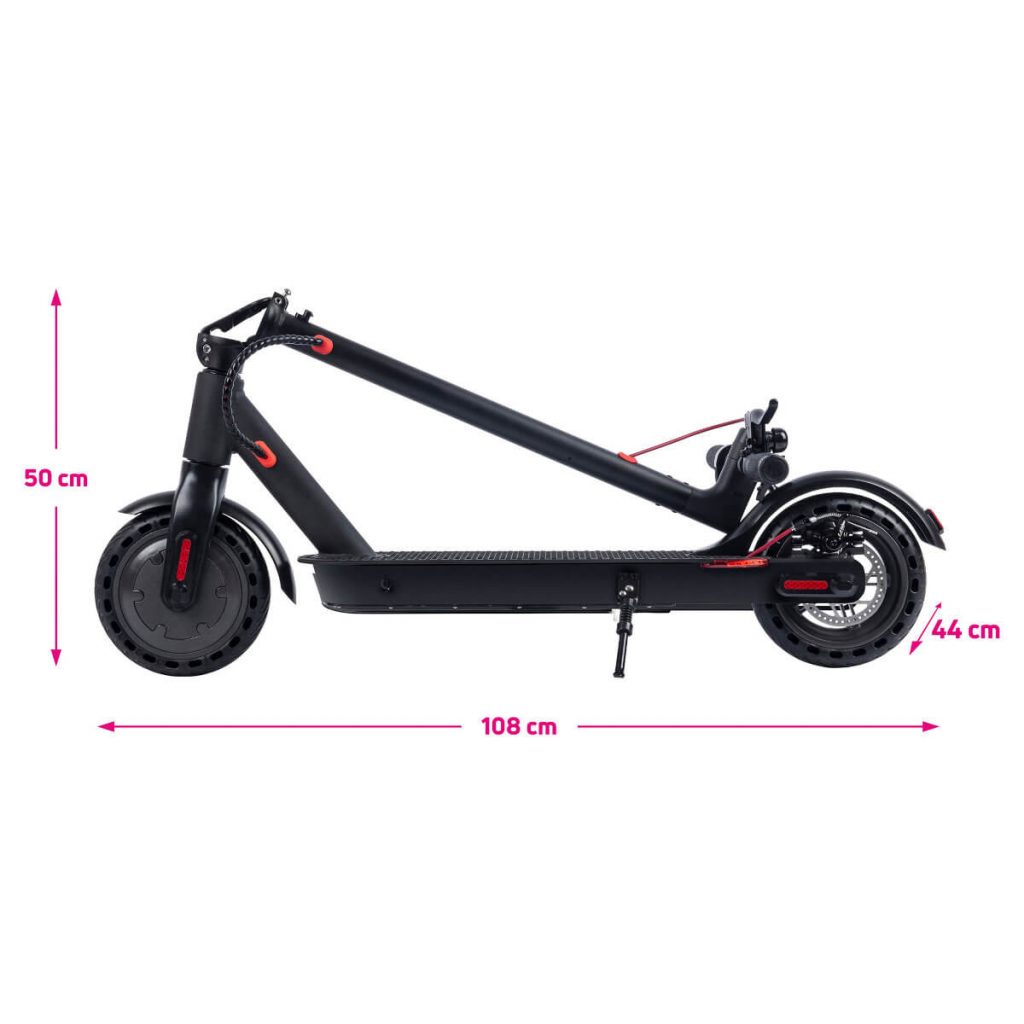 Rozměry složené elektrokoloběžky Scooter One 2020