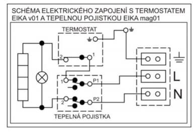 Schéma připojení do elektrické sítě