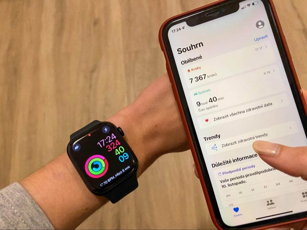 S hodinkami využijete aplikaci Zdraví