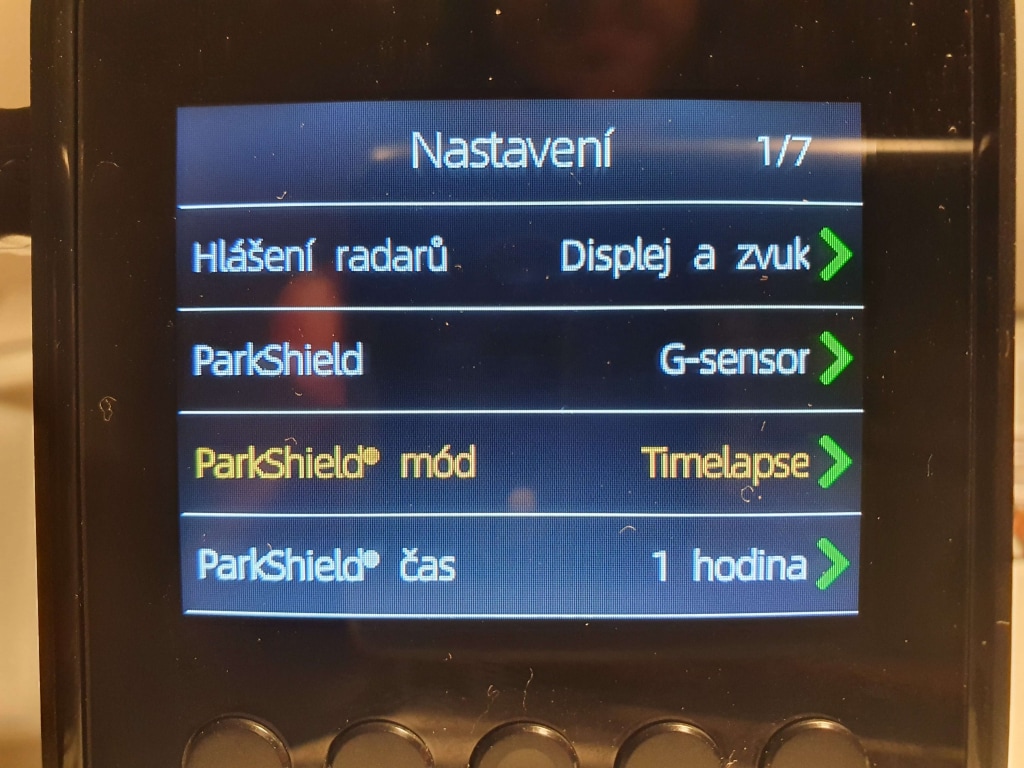 Režim ParkShield sestává z několika funkcí