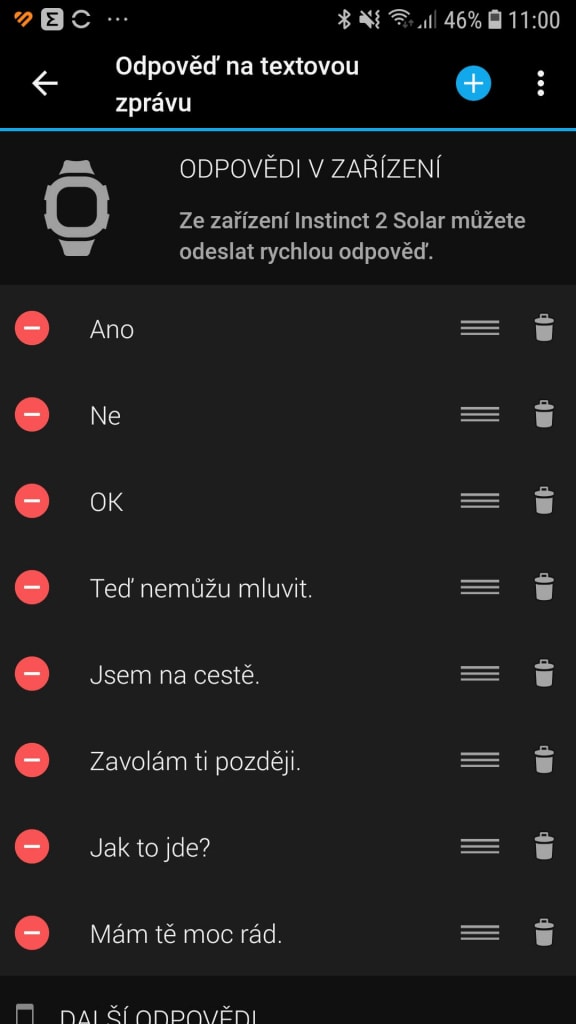 Přednastavené odpovědi