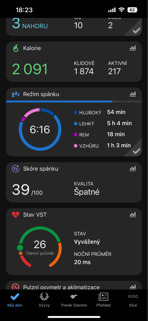 A můžete sledovat různé statistiky a metriky