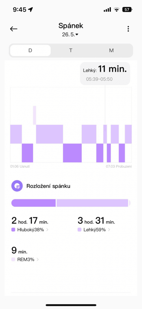 V aplikaci můžete vyhodnotit svůj spánek