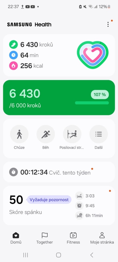 Aplikace Samsung Health