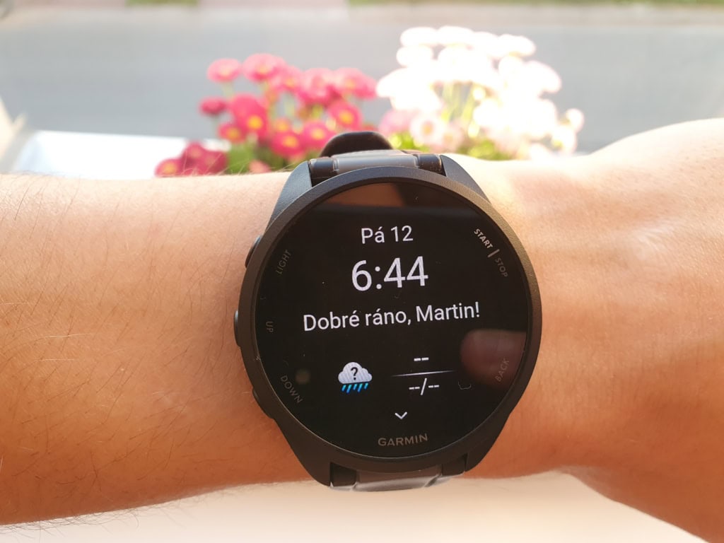 Ranní zpráva je pro hodinky Garmin typická