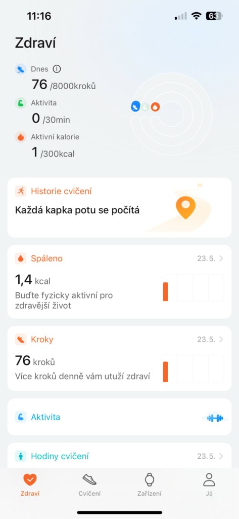Úvodní obrazovka
