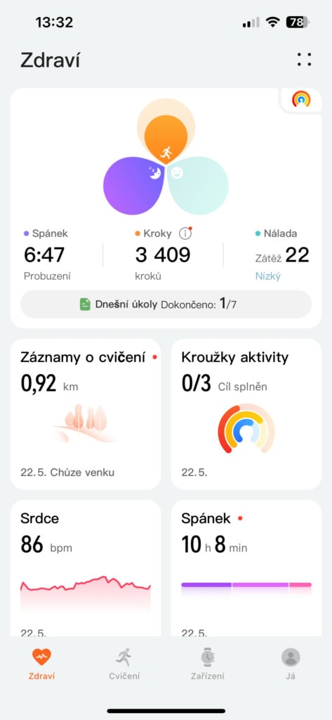 Mobilní aplikace Huawei Zdraví
