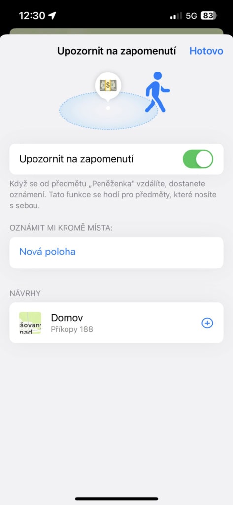 Aplikace vás upozorní na jeho zapomenutí