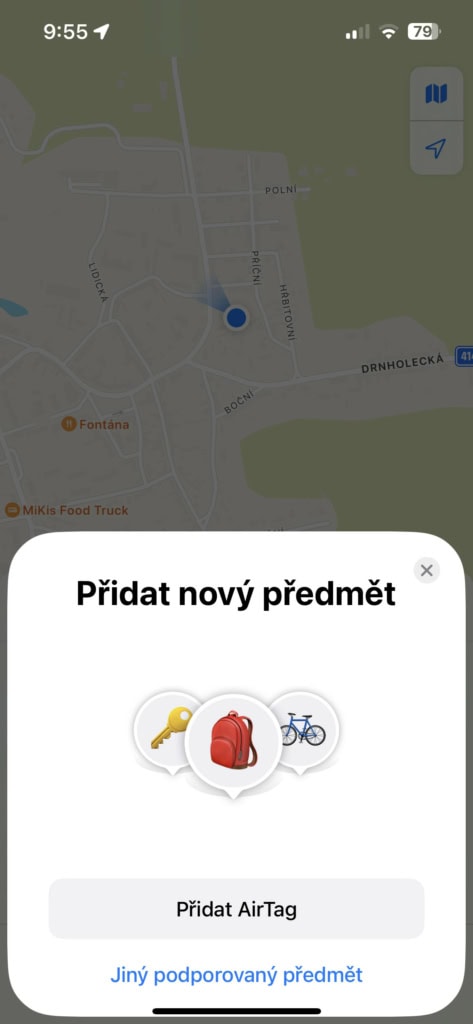 K párování slouží aplikace Najít