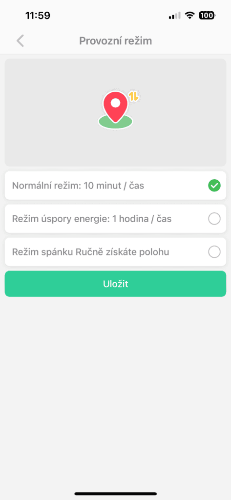 Nastavení provozního režimu