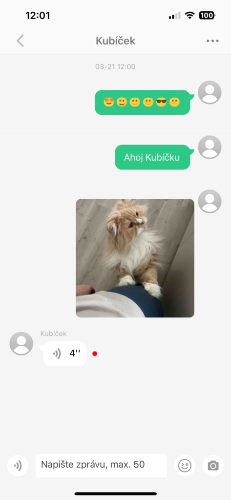 Konverzace v aplikaci rodičů