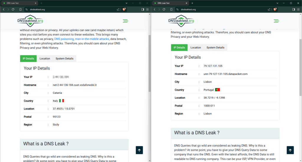Test úniku DNS informací