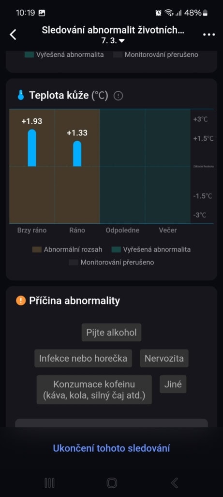 Možné příčiny abnormálních hodnot