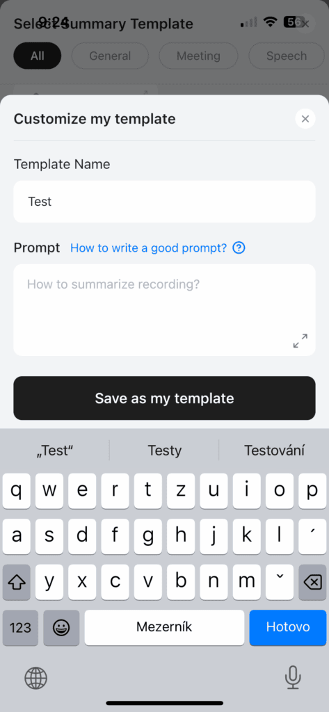 A nastavit si vlastní AI prompt