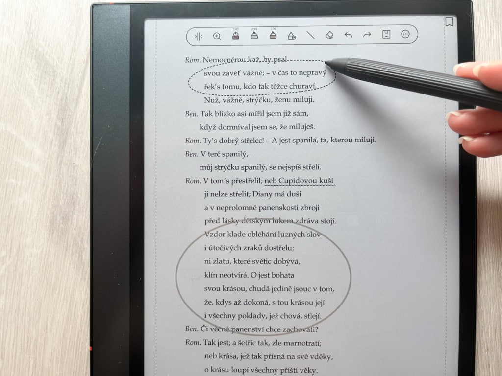 Text lze označit