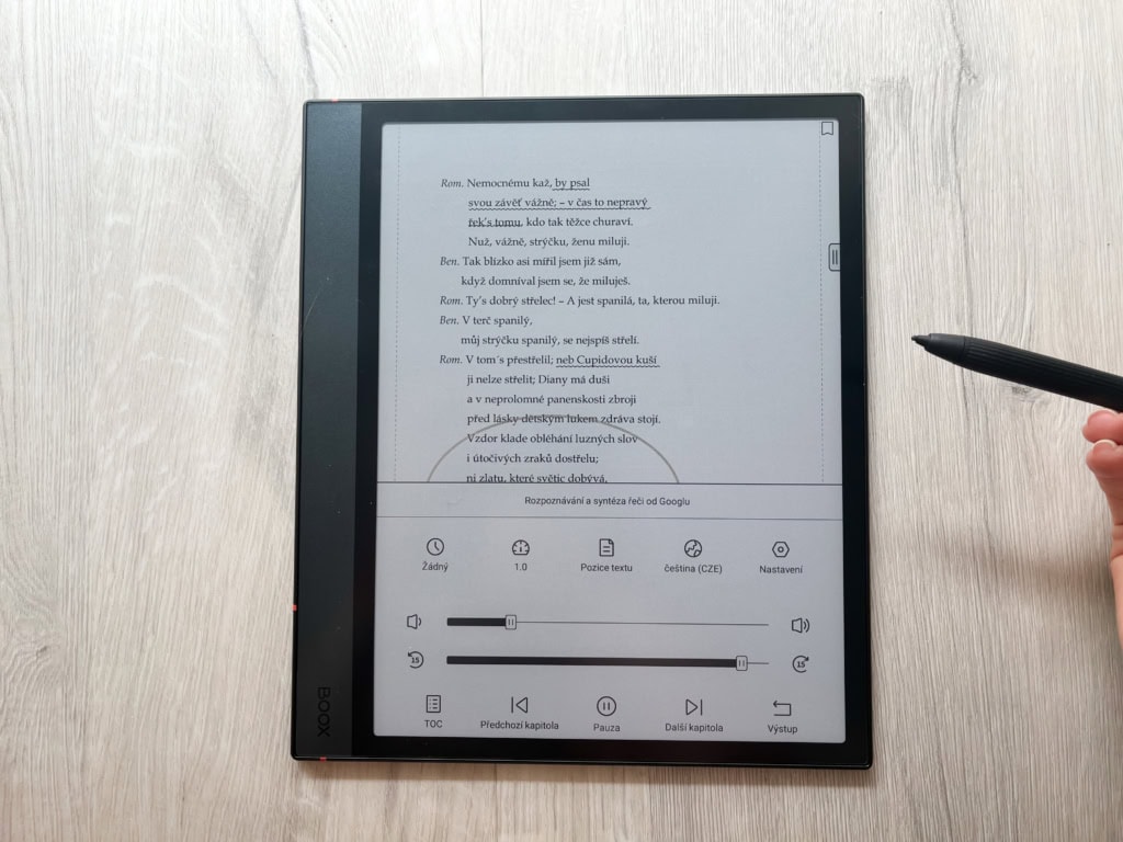 Zápisník vám může text předčítat