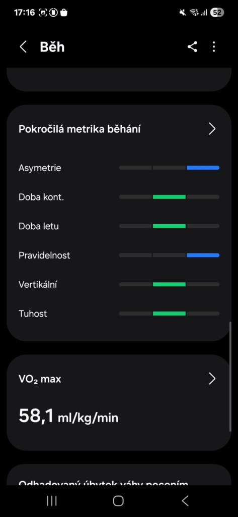 Pokročilé běžecké metriky. Zdroj: redakce