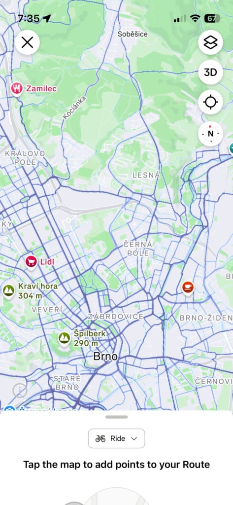 Heatmapa v aplikaci Strava (Foto: Stanislav Janů/ITmix)
