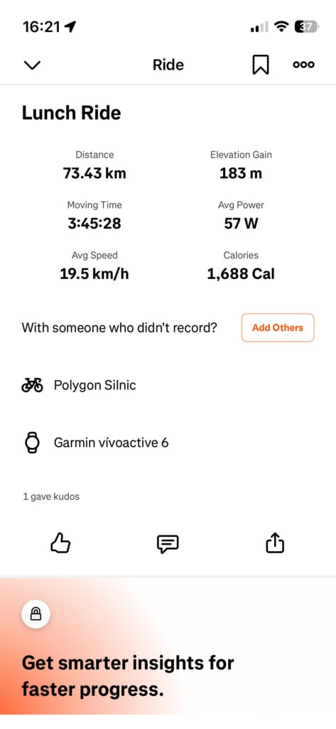 Strava zobrazuje konkrétní zařízení Garmin, které aktivitu zaznamenalo. (Foto: Stanislav Janů)