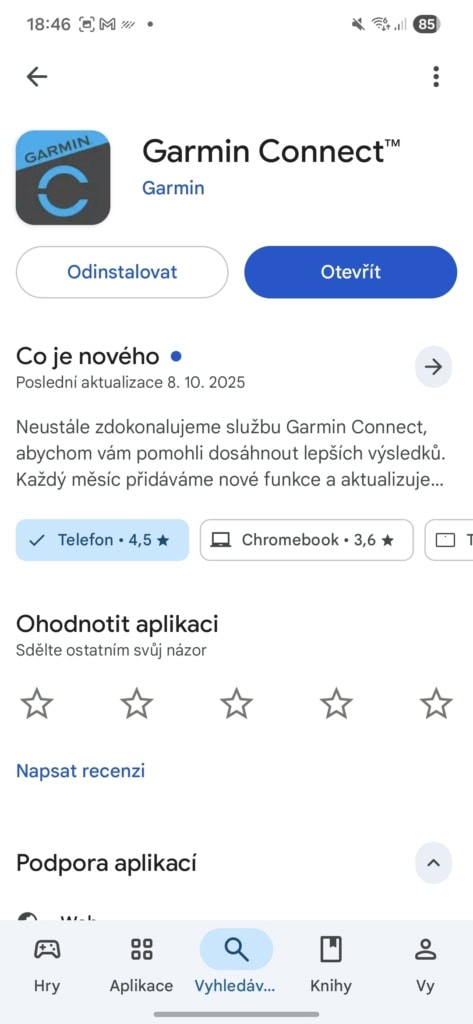 Chování se týká nové verze 5.18 (Zdroj: Stanislav Janů)