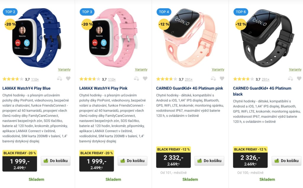 Tradiční pohled do kategorie dětských hodinek a tristní hodnocení mezi TOP modely (Zdroj: Stanislav Janů)