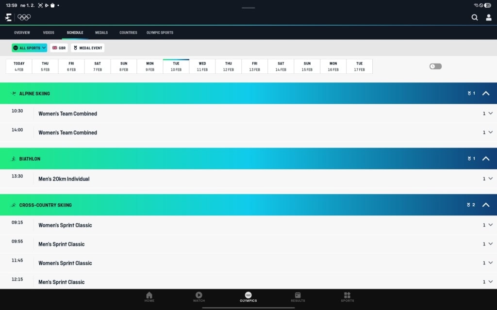 Aplikace Eurosport pro Android (Foto: Stanislav Janů)