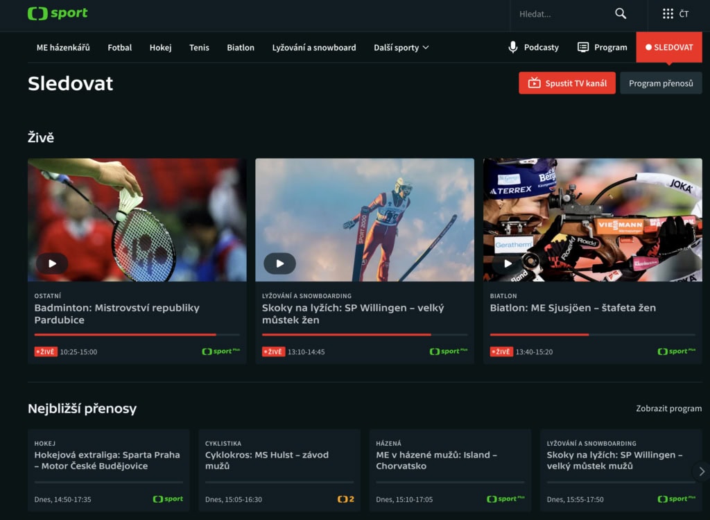 ČT Sport Plus na webu (Foto: Stanislav Janů)