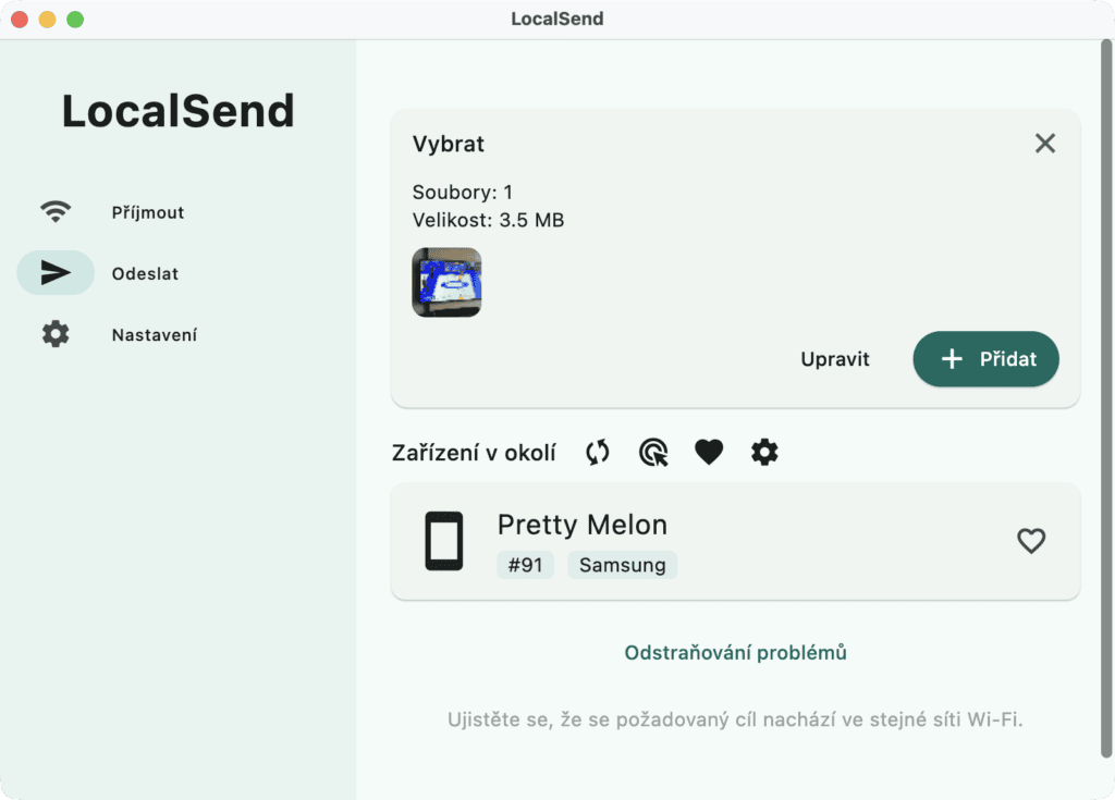 Rychlý přenos dat pomocí LocalSend (Foto: Stanislav Janů)