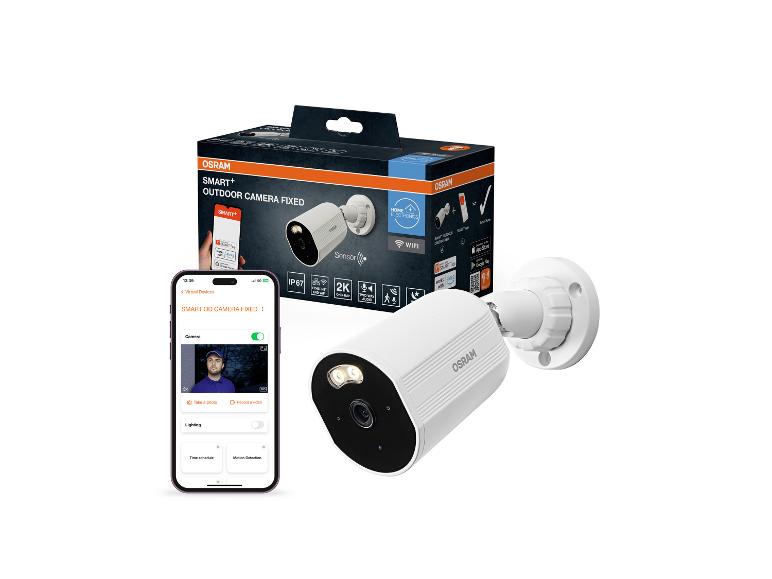 V balení je kamera i montážní materiál a ovládá se přes aplikaci OSRAM Smart+. Zdroj: Oficiální materiály distributora.