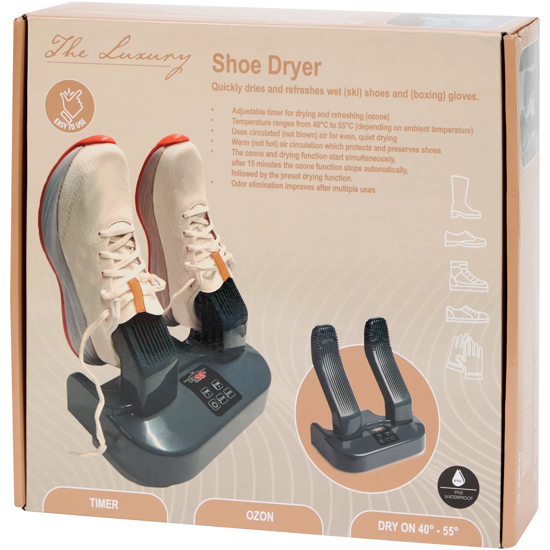 Kromě bot sušička osvěží i lyžařské nebo boxerské rukavice. Zdroj: Oficiální materiály distributora.