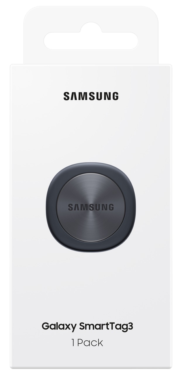 Maloobchodní balení přívěsku Galaxy SmartTag3. Zdroj: Oficiální materiály distributora.