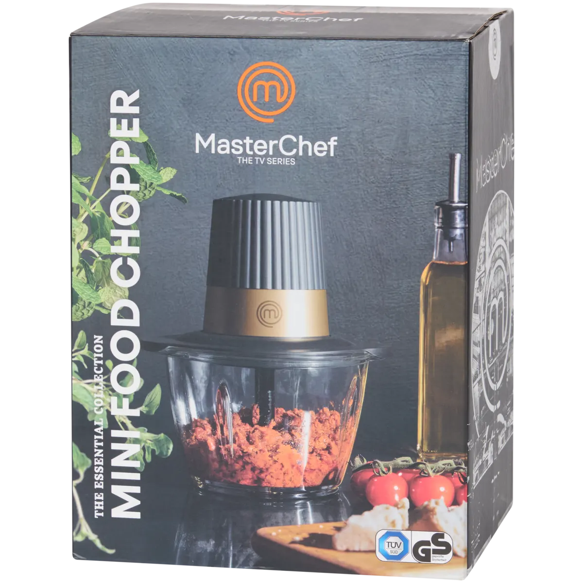 Akční sekáček najdete v prodejně v krabici s nápisem Mini Food Chopper a logem MasterChef. Zdroj: Oficiální materiály distributora.